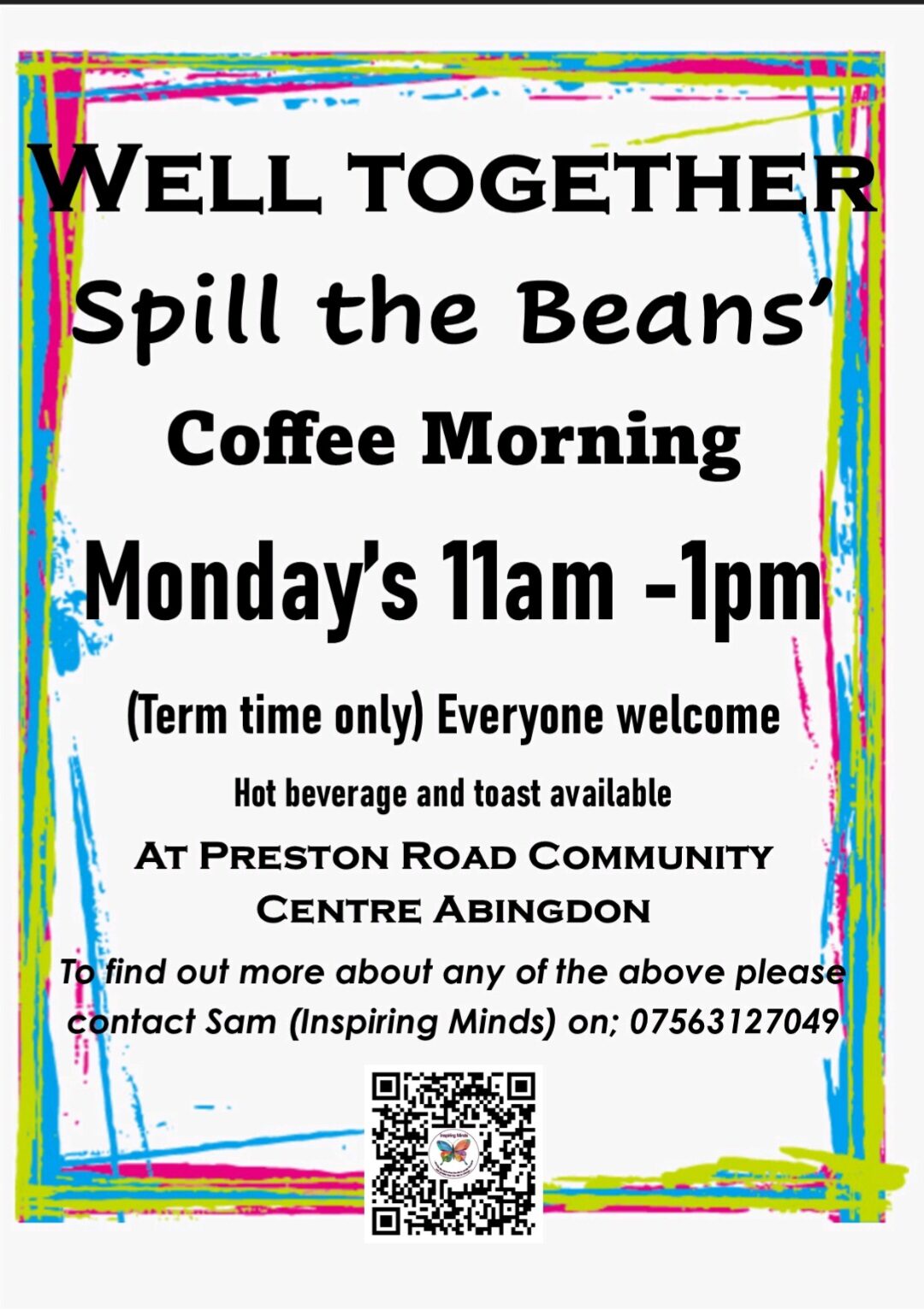 Inspiring Minds community group Spill the beans Coffee Morning